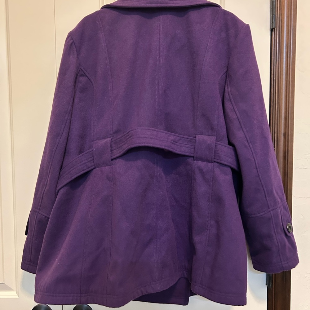 Fashion Bug Purple Pea Coat Elegant Outerwear - Picture 3 of 3